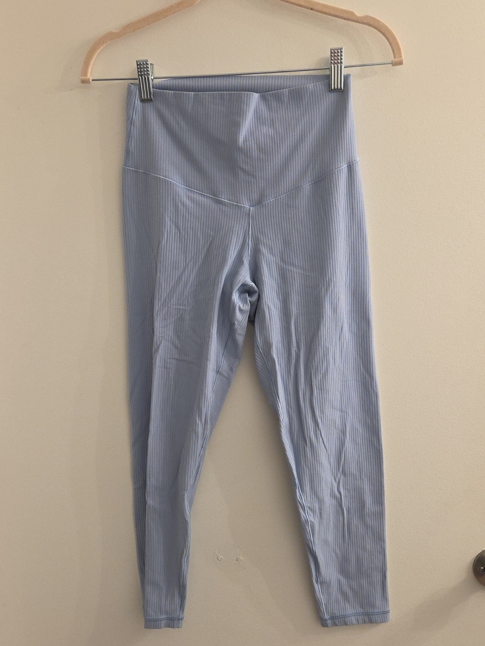 Aerie Offline Real Me Extra High Waisted Ribbed Legging In Pale Blue, Size M